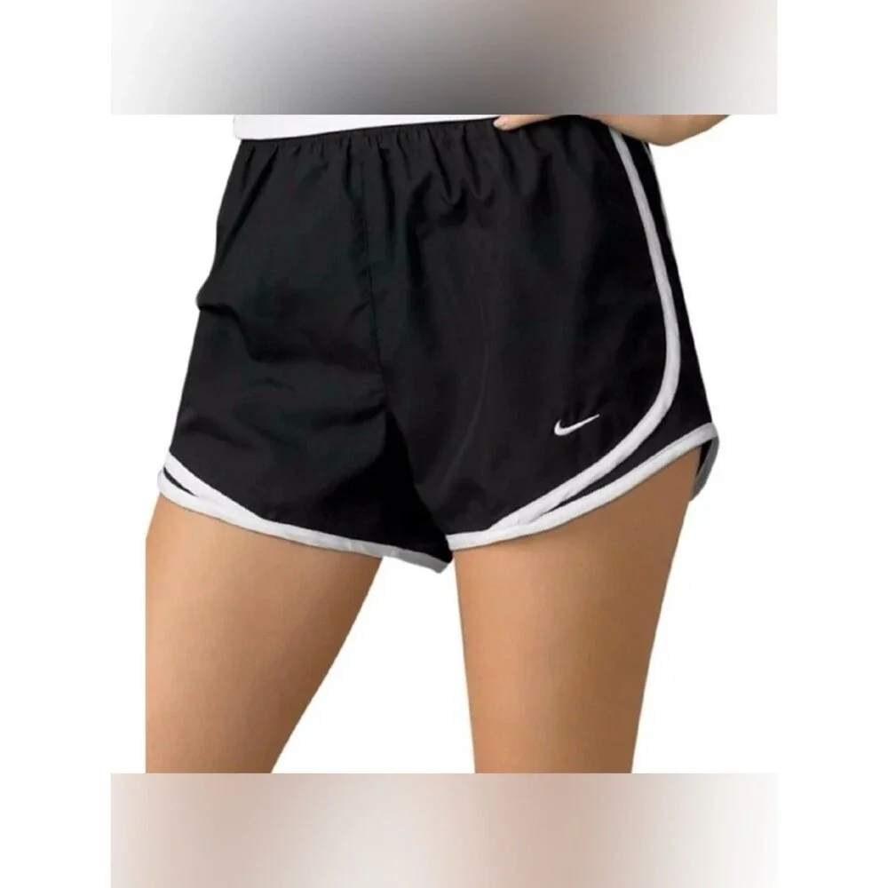 Nike Dry Fit Tempo Running Athletic Shorts in Black with White Trim Size S